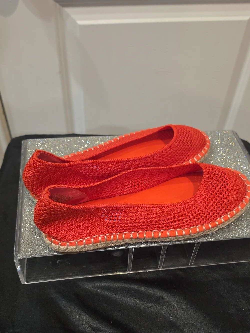 Tahari Juniper Slip-On Espadrille Flats- Poppy